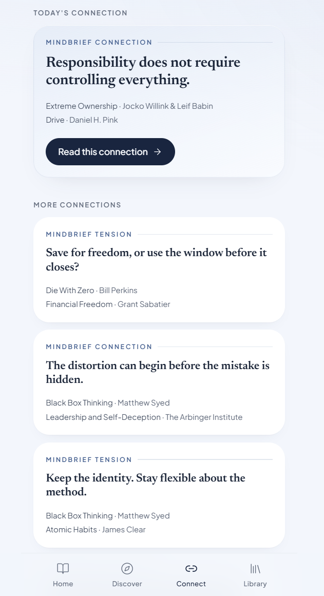 MindBrief Connect: Responsibility does not require controlling everything